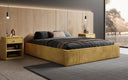 Lit rembourré design Base avec rangement sans tête de lit en Côtelé