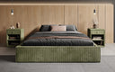 Lit rembourré design Base avec rangement sans tête de lit en Côtelé
