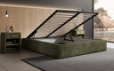 Lit rembourré design Base avec rangement sans tête de lit en Côtelé