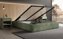 Lit rembourré design Base avec rangement sans tête de lit en Côtelé