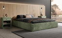 Lit rembourré design Base avec rangement sans tête de lit en Côtelé