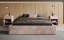 Lit rembourré design Base avec rangement sans tête de lit en Côtelé