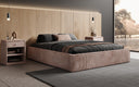 Lit rembourré design Base avec rangement sans tête de lit en Côtelé