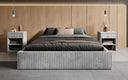 Lit rembourré design Base avec rangement sans tête de lit en Côtelé