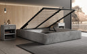 Lit rembourré design Base avec rangement sans tête de lit en Côtelé