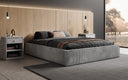 Lit rembourré design Base avec rangement sans tête de lit en Côtelé