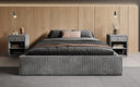 Lit rembourré design Base avec rangement sans tête de lit en Côtelé
