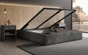 Lit rembourré design Base avec rangement sans tête de lit en Côtelé