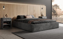 Lit rembourré design Base avec rangement sans tête de lit en Côtelé