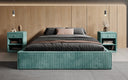 Lit rembourré design Base avec rangement sans tête de lit en Côtelé