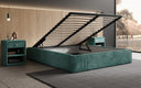 Lit rembourré design Base avec rangement sans tête de lit en Côtelé