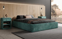 Lit rembourré design Base avec rangement sans tête de lit en Côtelé