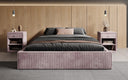 Lit rembourré design Base avec rangement sans tête de lit en Côtelé