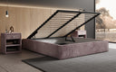 Lit rembourré design Base avec rangement sans tête de lit en Côtelé