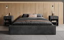 Lit rembourré design Base avec rangement sans tête de lit en Côtelé