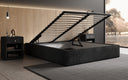 Lit rembourré design Base avec rangement sans tête de lit en Côtelé