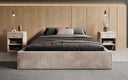 Lit rembourré design Base avec rangement sans tête de lit en Côtelé