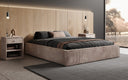 Lit rembourré design Base avec rangement sans tête de lit en Côtelé