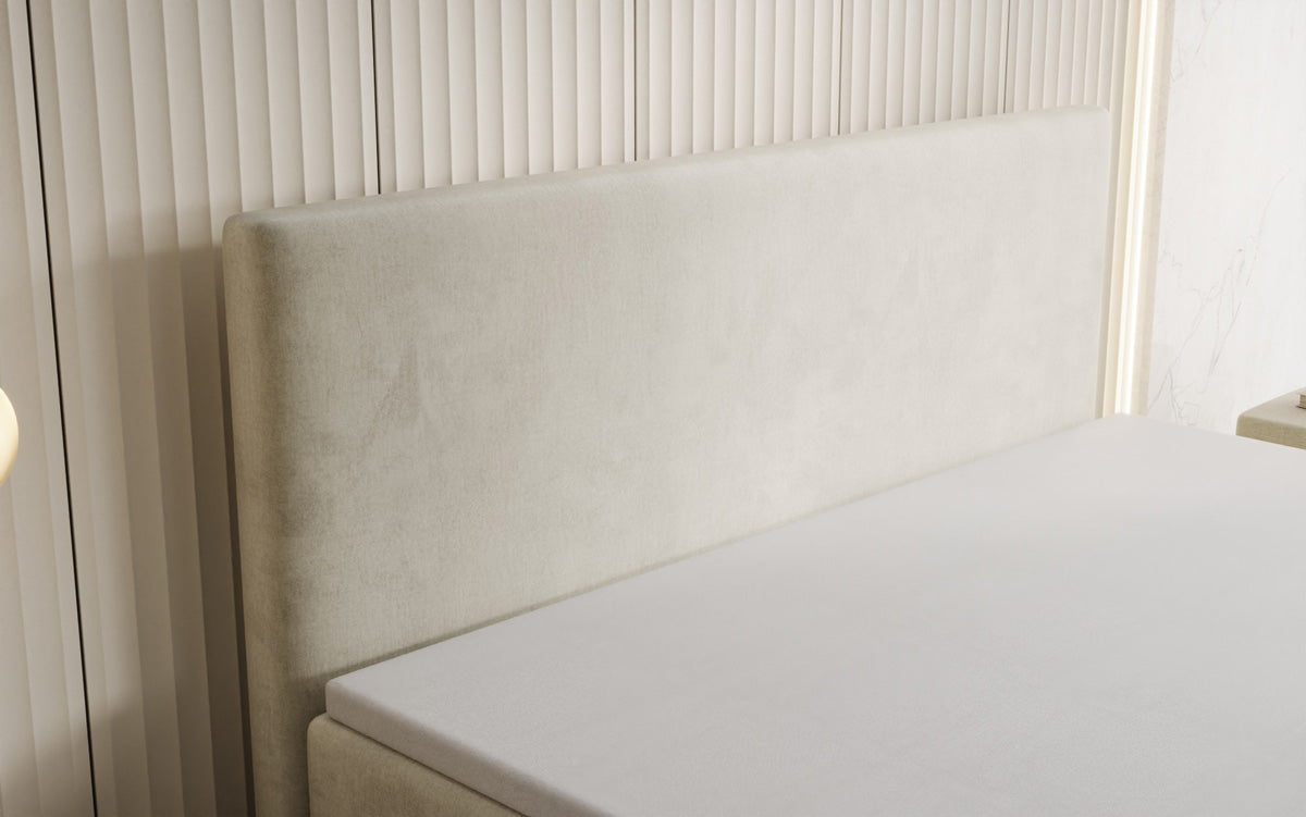 Lit boxspring Kubo avec espace de rangement en Velours