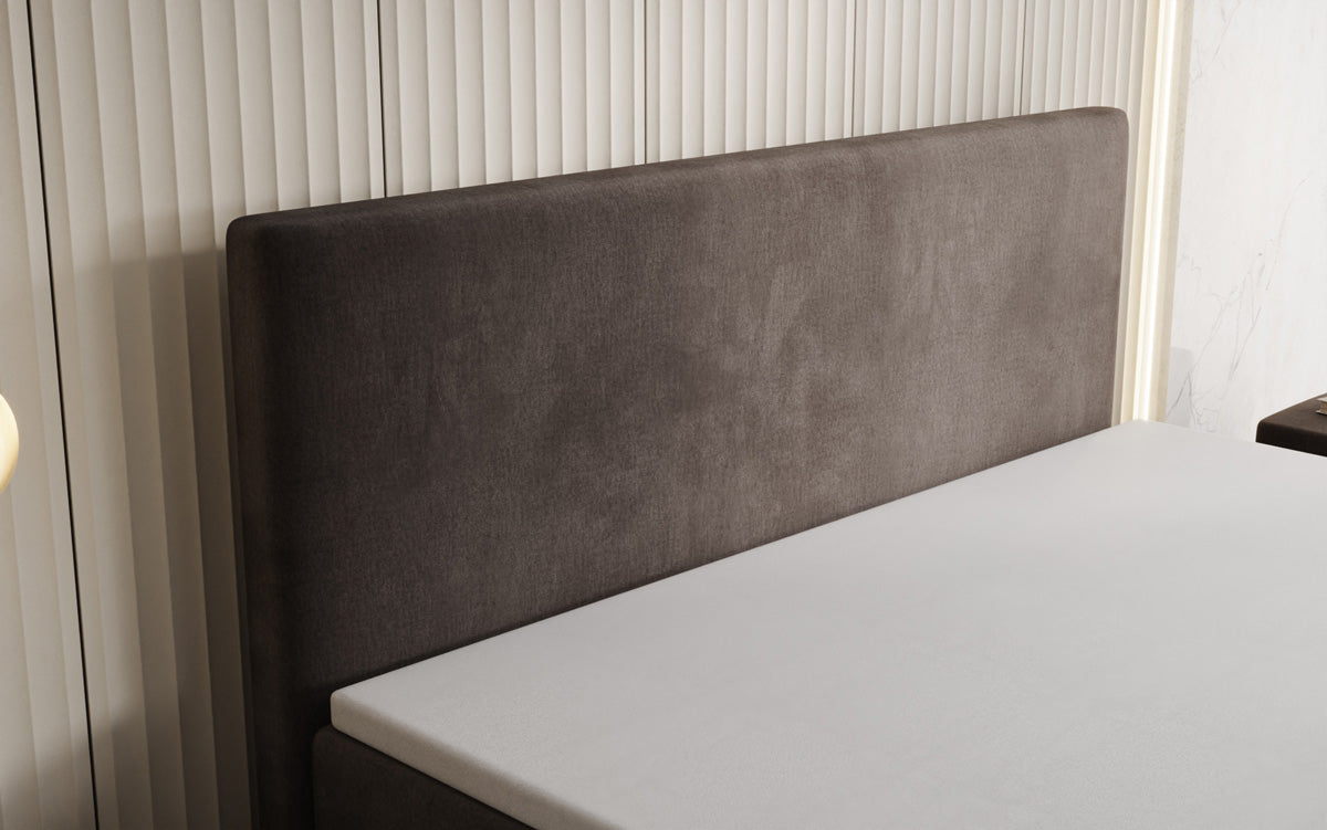 Lit boxspring Kubo avec espace de rangement en Velours