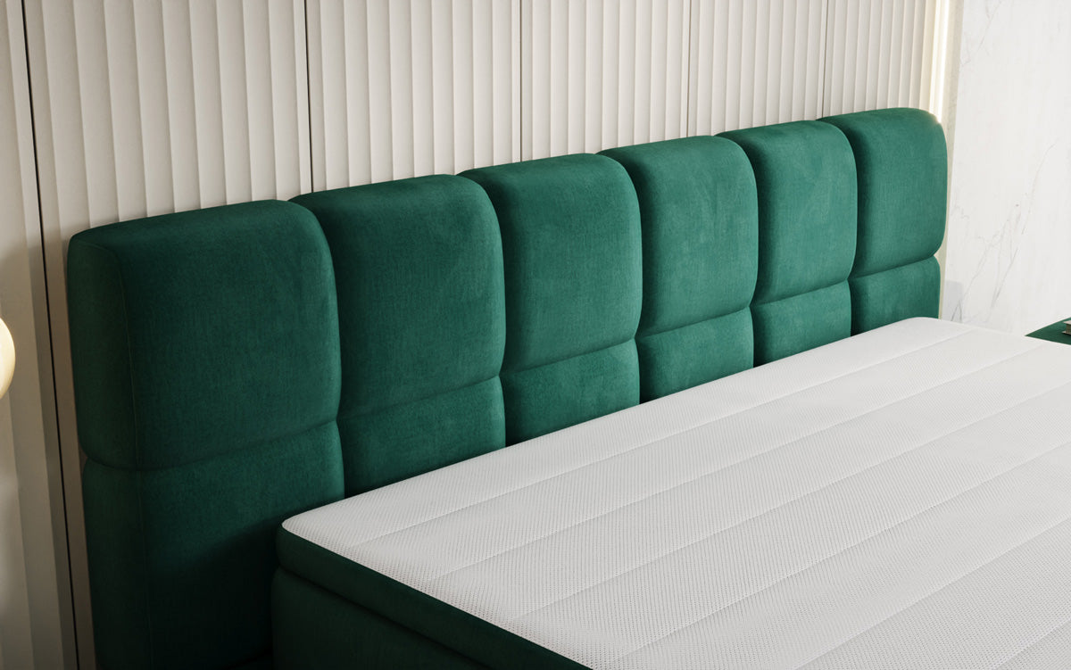 Lit boxspring Bombo avec rangement en Velours