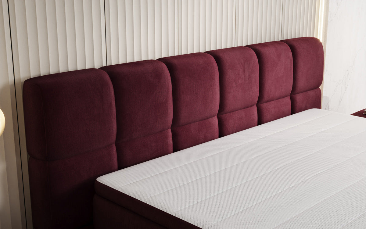 Lit boxspring Bombo avec rangement en Velours