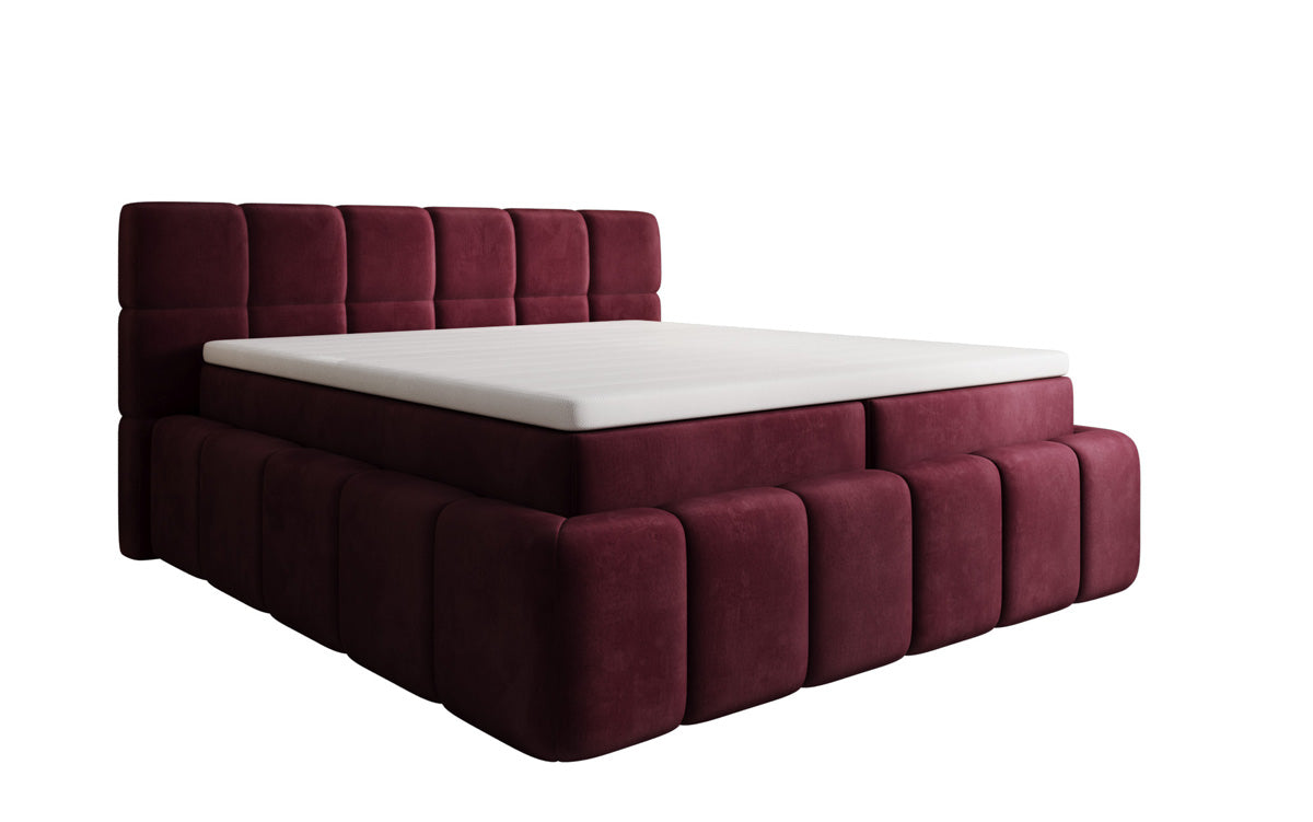 Lit boxspring Bombo avec rangement en Velours