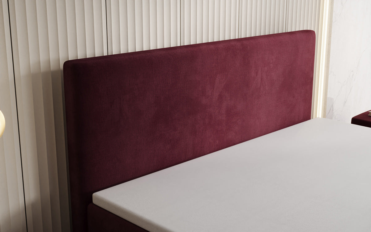 Lit boxspring Kubo avec espace de rangement en Velours