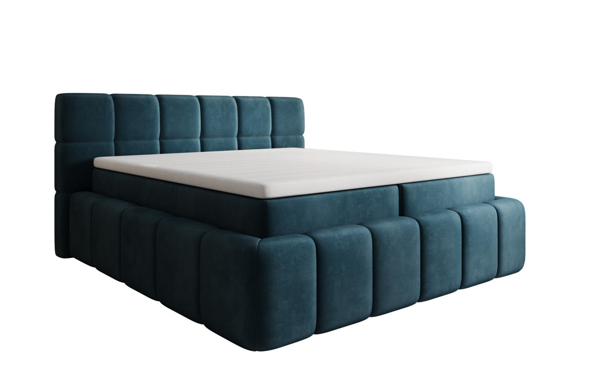 Lit boxspring Bombo avec rangement en Velours