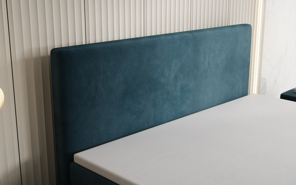 Lit boxspring Kubo avec espace de rangement en Velours