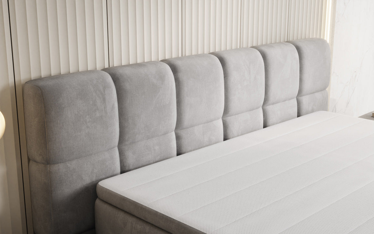 Lit boxspring Bombo avec rangement en Velours