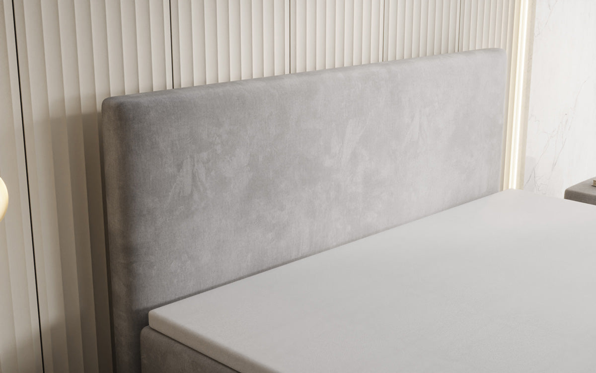 Lit boxspring Kubo avec espace de rangement en Velours