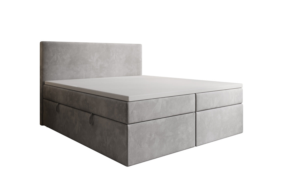 Lit boxspring Kubo avec espace de rangement en Velours