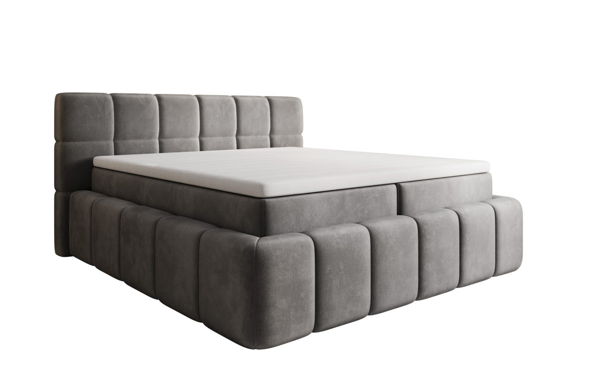 Lit boxspring Bombo avec rangement en Velours
