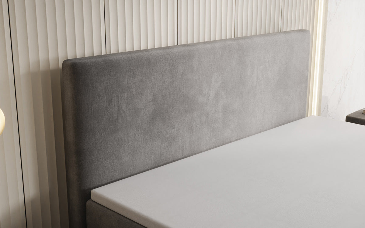 Lit boxspring Kubo avec espace de rangement en Velours