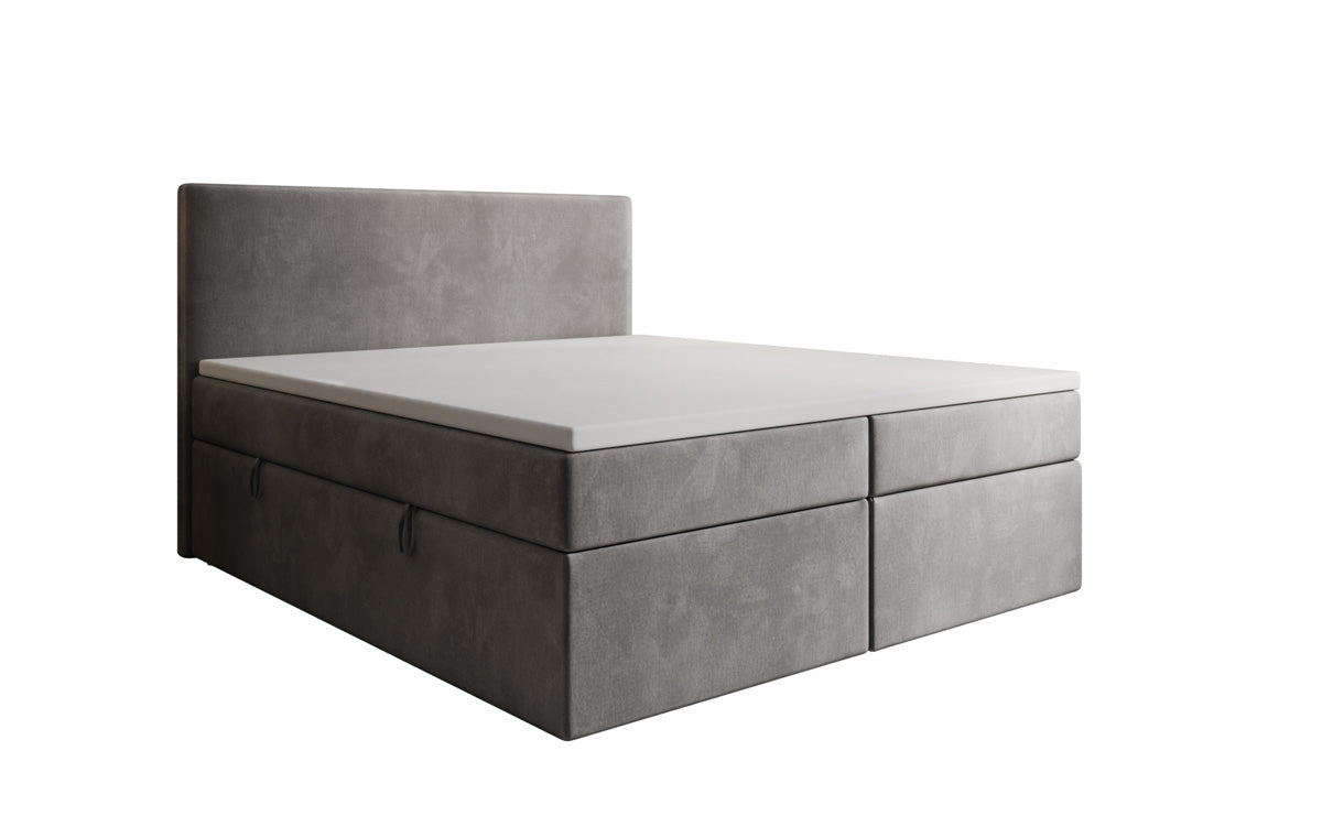 Lit boxspring Kubo avec espace de rangement en Velours