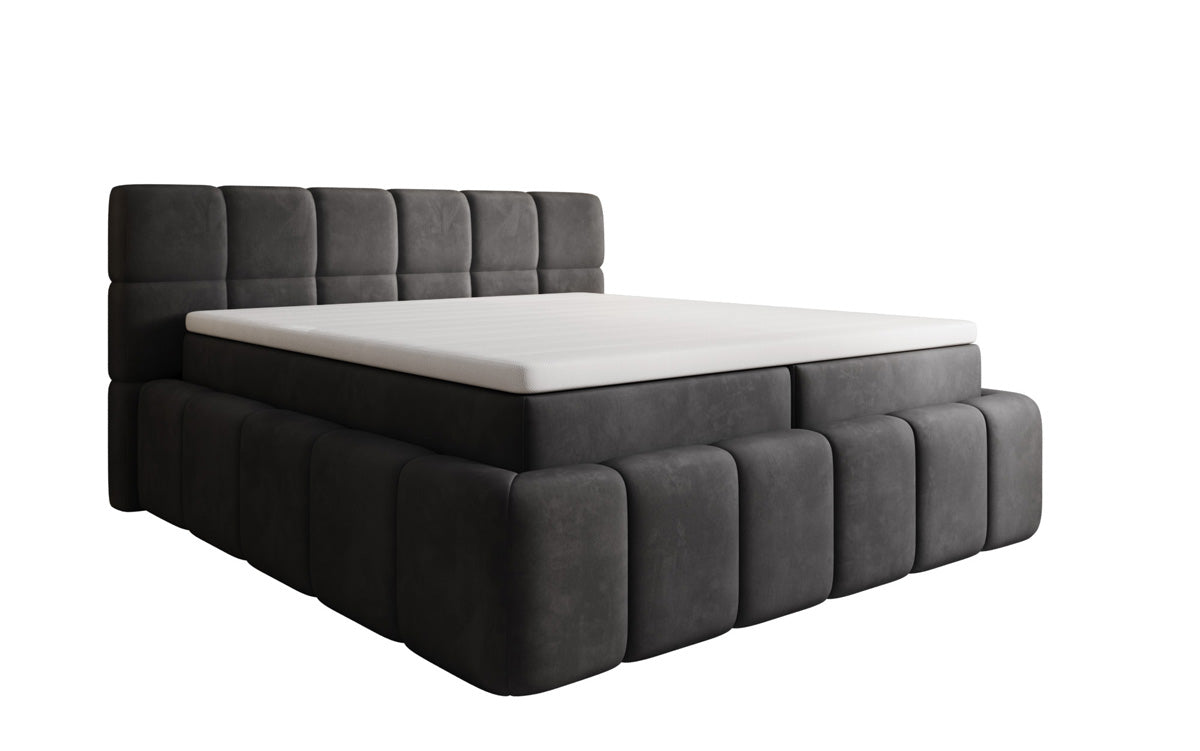 Lit boxspring Bombo avec rangement en Velours
