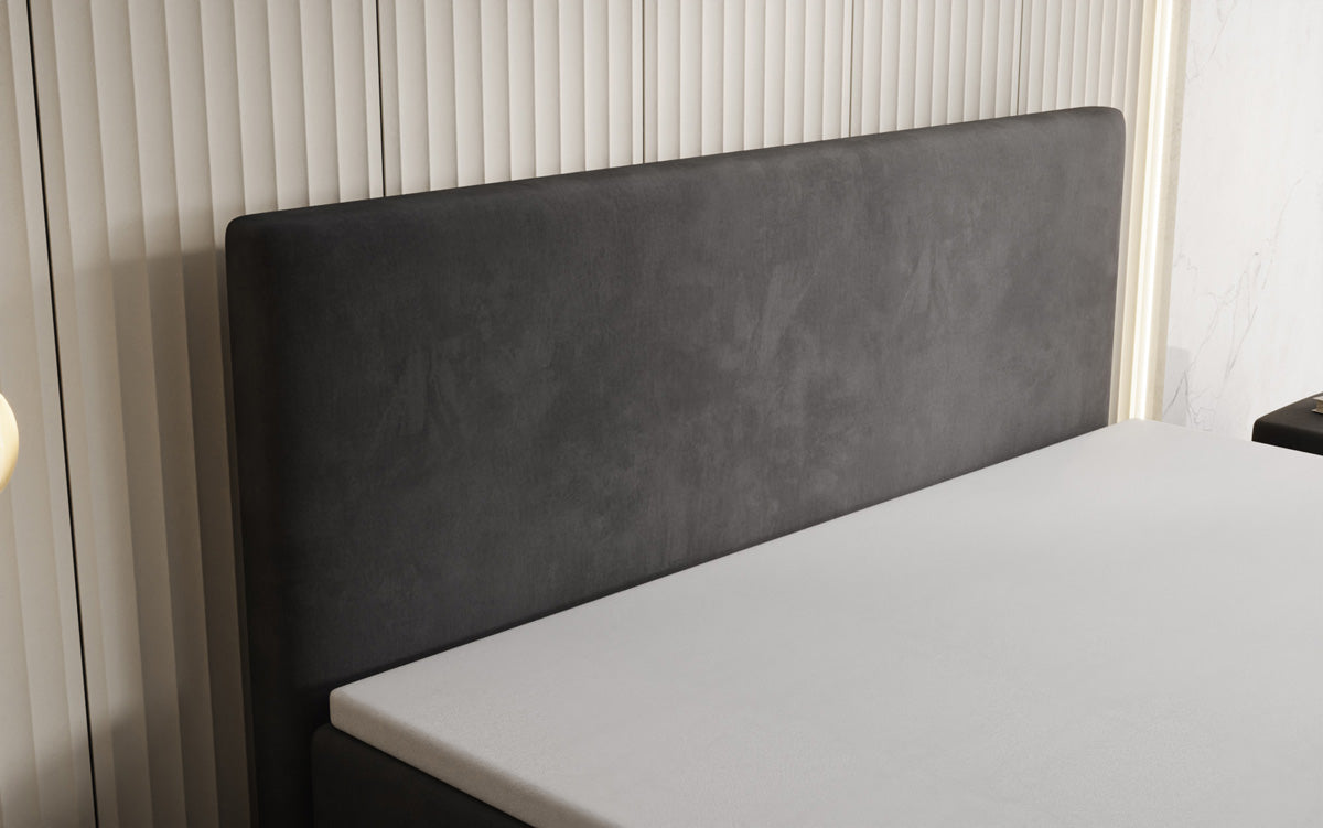 Lit boxspring Kubo avec espace de rangement en Velours
