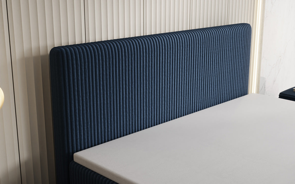 Lit boxspring Kubo en Côtelé avec espace de rangement