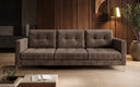Canapé design 3 places Harvey avec fonction couchage et rabattable en Côtelé