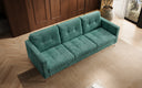 Canapé design 3 places Harvey avec fonction couchage et rabattable en Côtelé