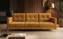 Canapé design 3 places Harvey avec fonction couchage et rabattable en Côtelé