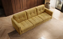 Canapé design 3 places Harvey avec fonction couchage et rabattable en Côtelé