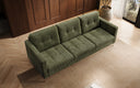 Canapé design 3 places Harvey avec fonction couchage et rabattable en Côtelé