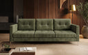 Canapé design 3 places Harvey avec fonction couchage et rabattable en Côtelé