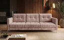 Canapé design 3 places Harvey avec fonction couchage et rabattable en Côtelé
