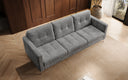 Canapé design 3 places Harvey avec fonction couchage et rabattable en Côtelé