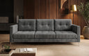 Canapé design 3 places Harvey avec fonction couchage et rabattable en Côtelé