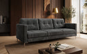 Canapé design 3 places Harvey avec fonction couchage et rabattable en Côtelé