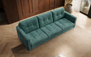 Canapé design 3 places Harvey avec fonction couchage et rabattable en Côtelé